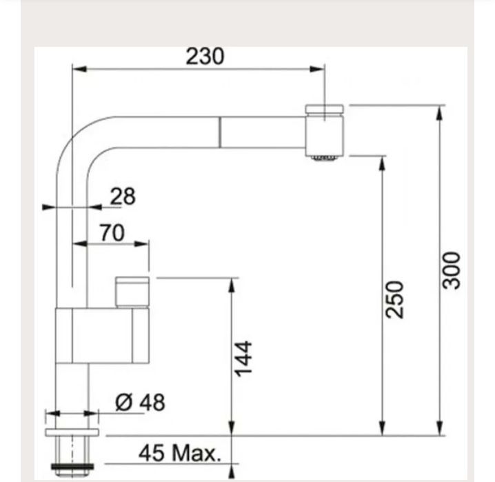 Кухонний змішувачч з виносним виливом фірми Franke