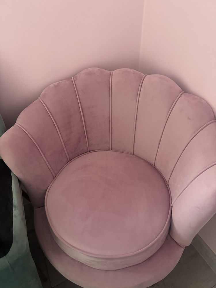 Zestaw sofa plus  fotele  muszelka glamour