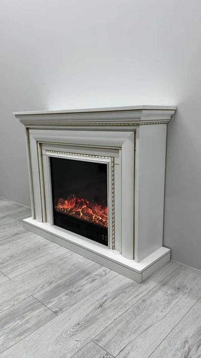 Електричний камін Elizabet Gold Bluetooth звук потріскуваннядров1500Вт