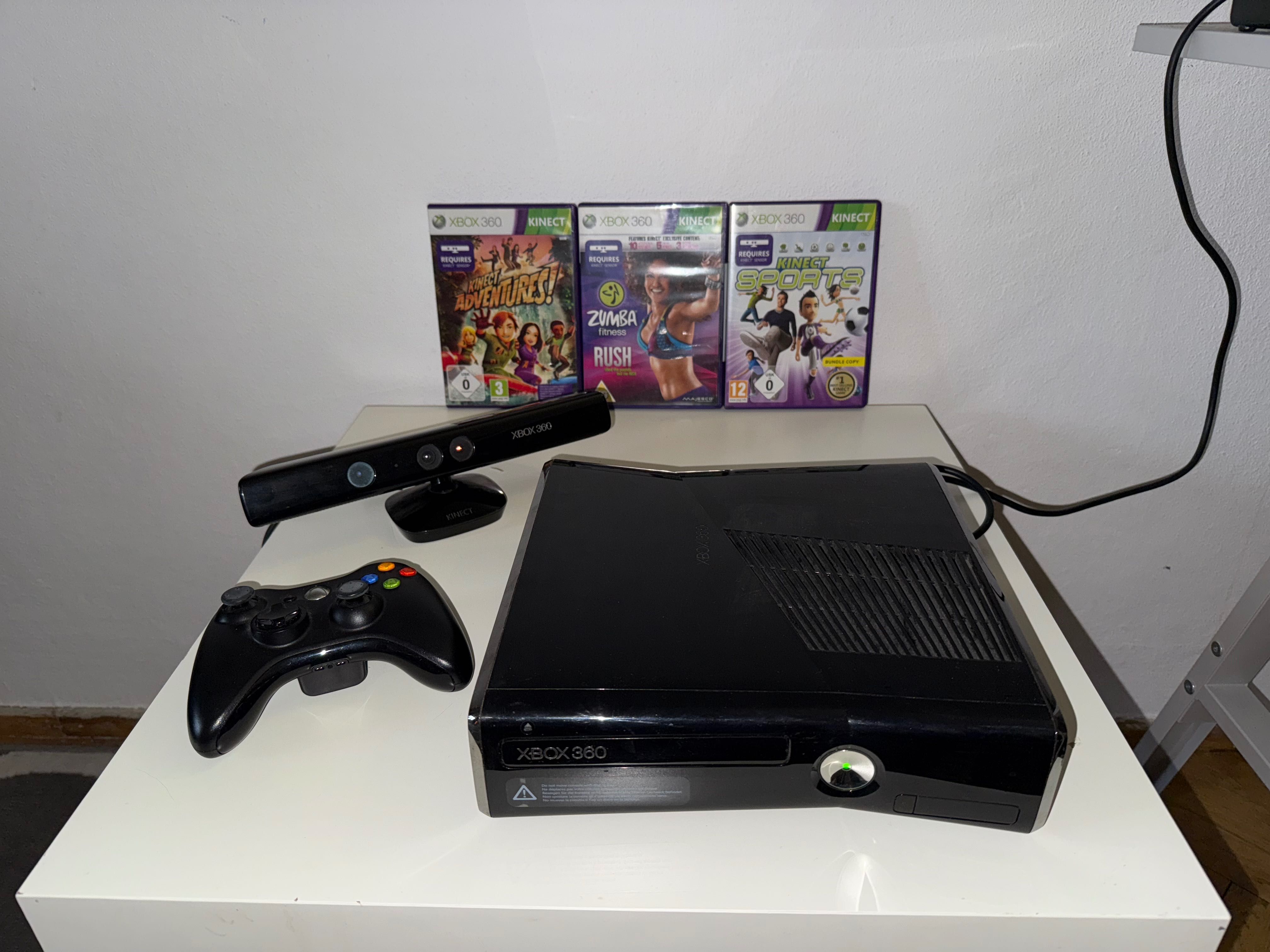 XBOX 360 + PAD + KINECT + 3 GRY Gratis