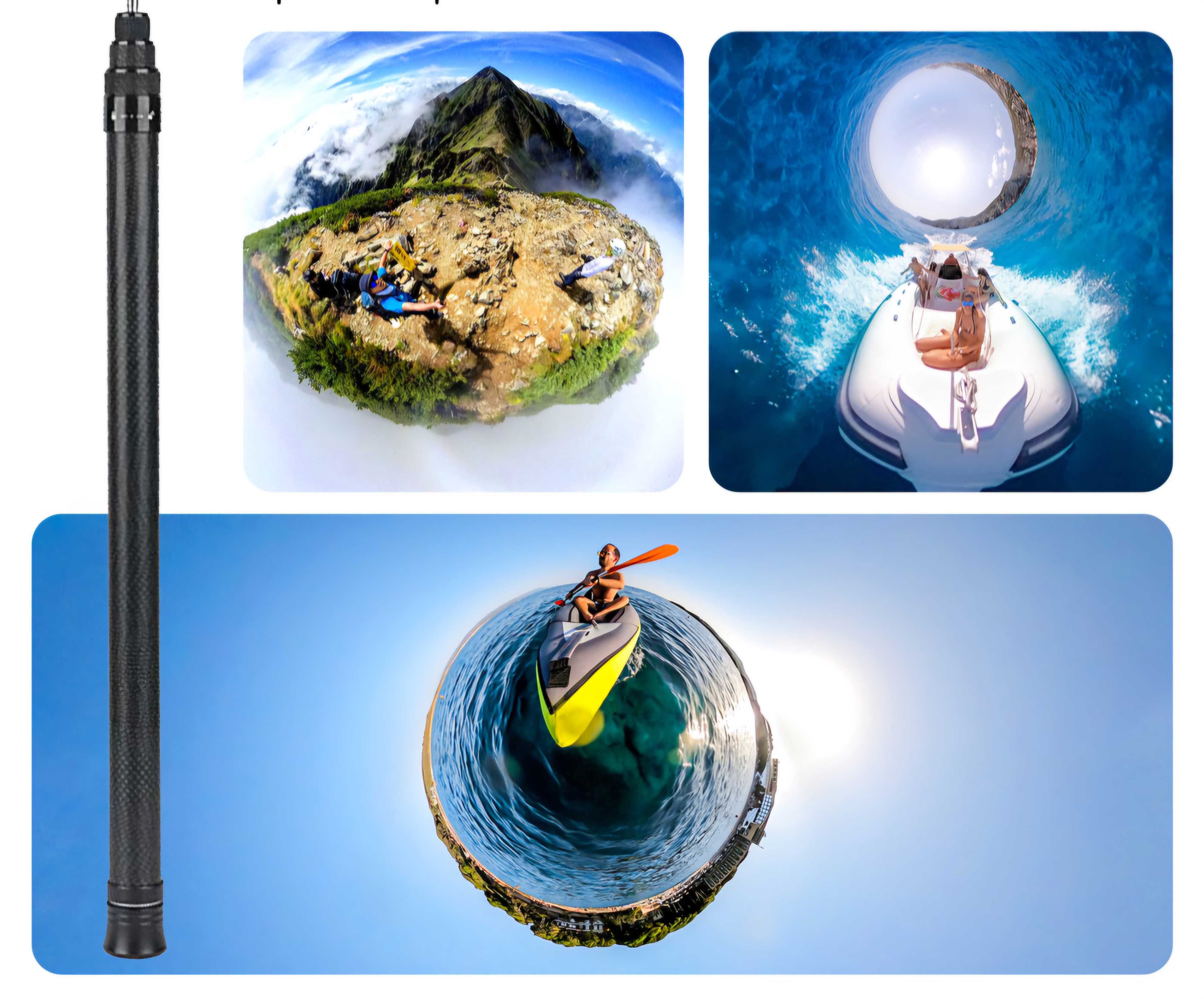 Kijek do selfie 2,90 metra z włókna węglowego do GoPro Insta360 DJI