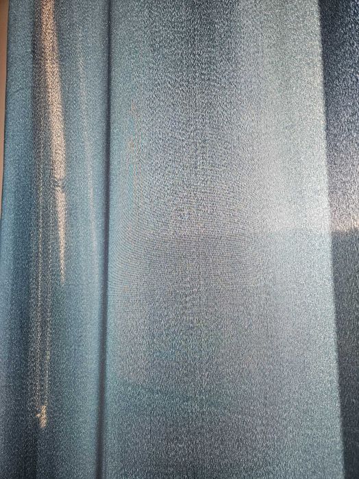 Zasłona 2 sztuki na okno szmaragd morskie 140 x 250 cm przelotki