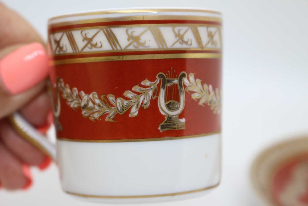 Chávena Café Coleção LIRAS Vista Alegre 1980 Pintada à Mão