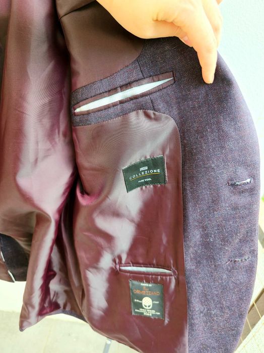 Męska marynarka wełniana Marks & Spencer Collezione 100% wełna żakiet