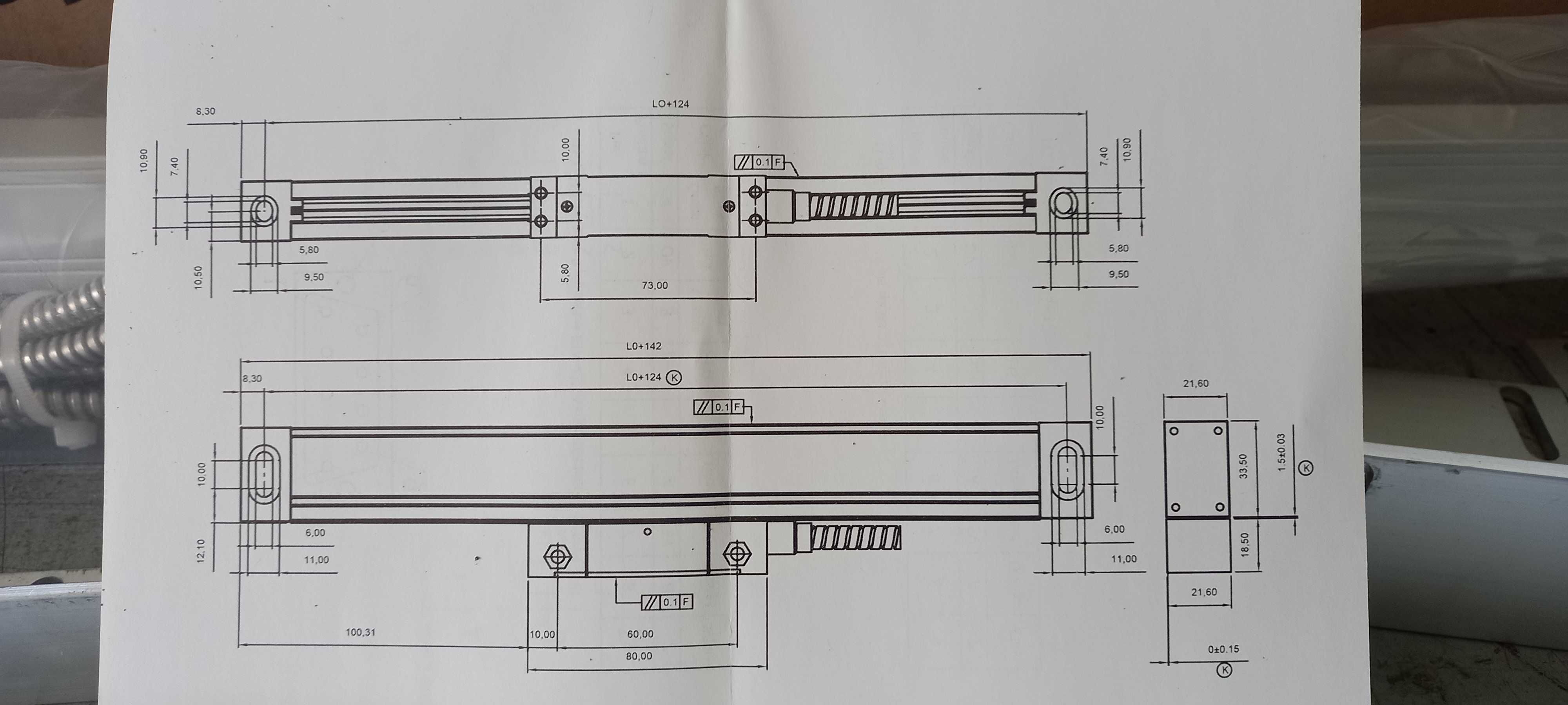 VEVOR 1000mm Alta Precisão Linear Lap Scale Régua Eletrônica