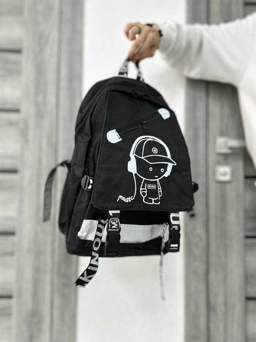 Шкільна СУМКА з підсвіткою! РЮКЗАК з навушниками + павербанк! Портфель