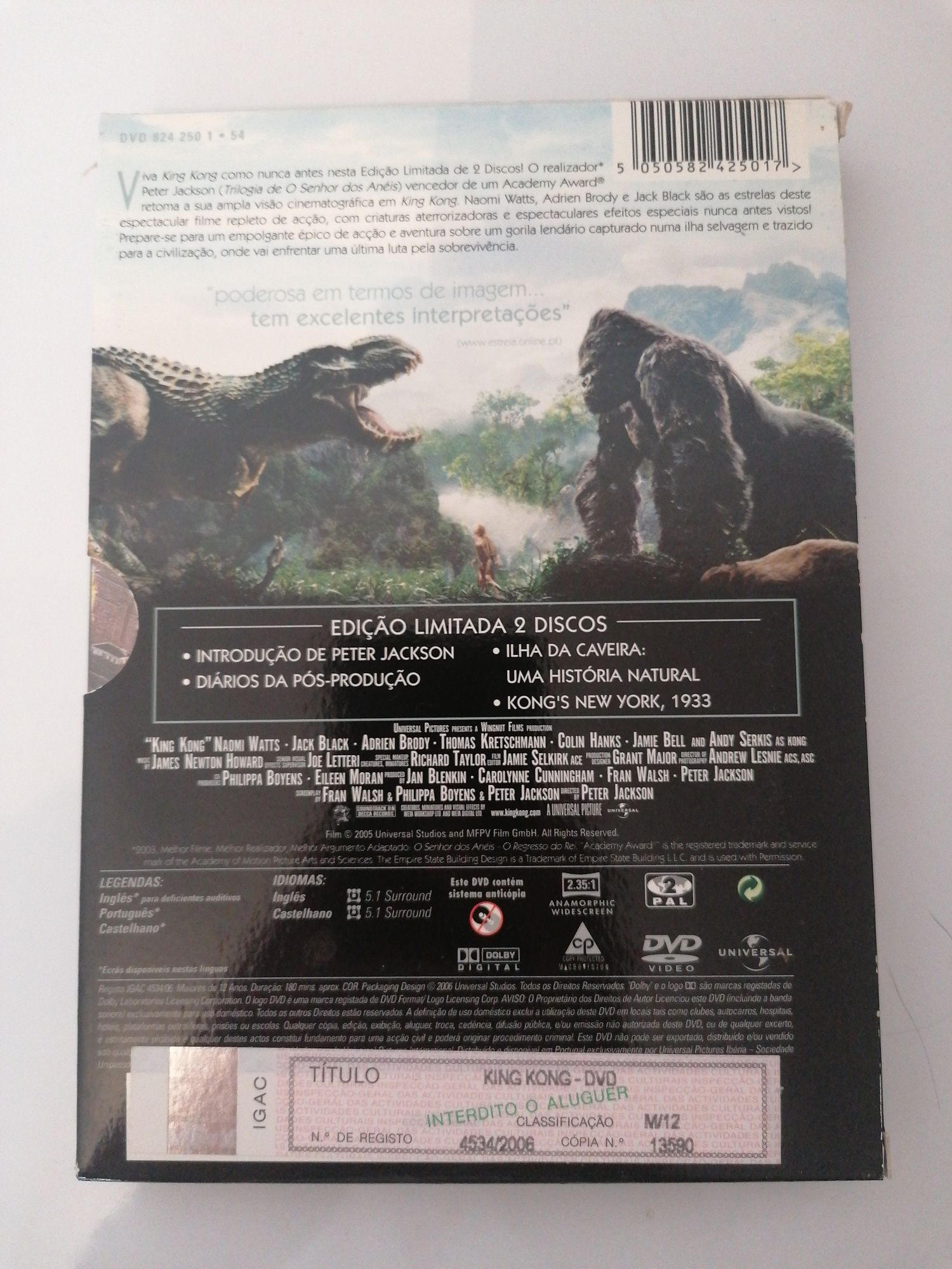 King Kong DVD/edição especial/versão alargada/Playstation 2