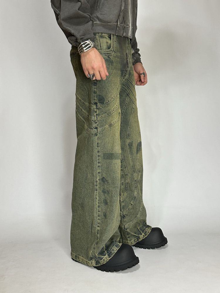 NFS No Faith Studios baggy faded archive custom opium джинси зелені М
