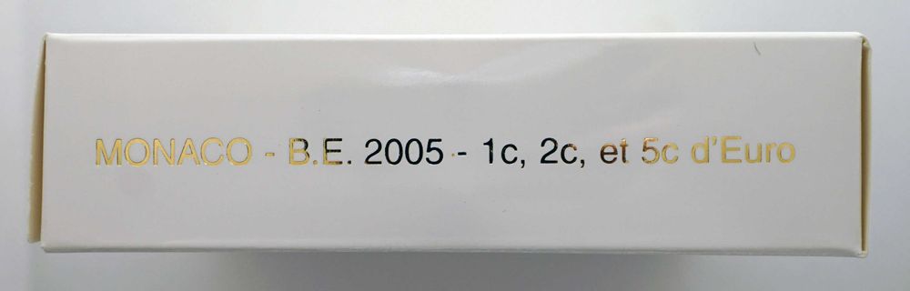 Moedas 1-2-5 Euro Cent Mónaco, 2005, PP - PROOF 35.000ex