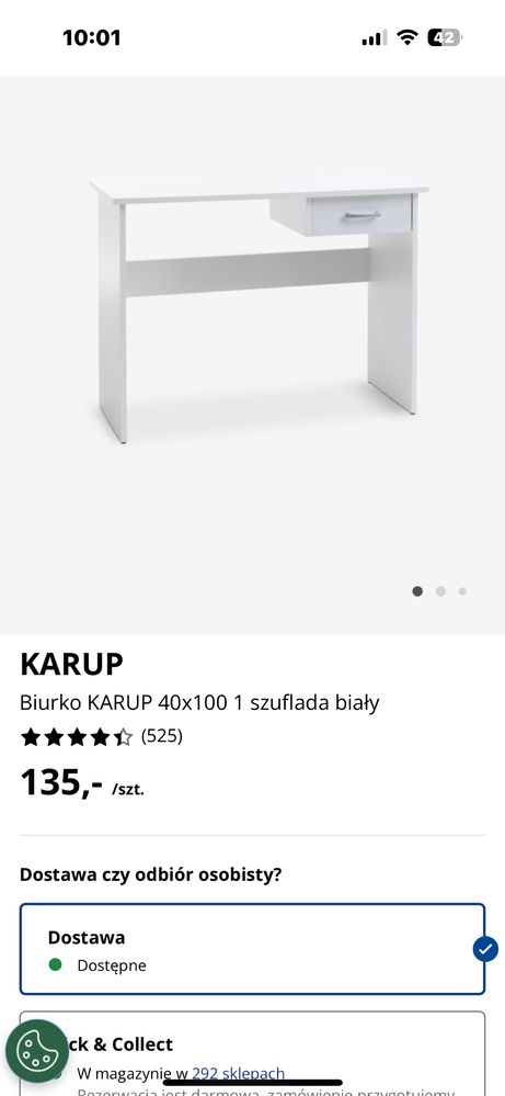Biurko białe Jysk