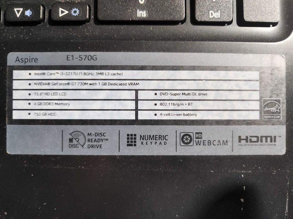 Acer portátil Aspire E1-570G