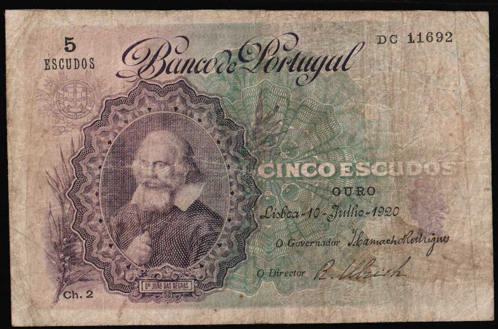 Portugal - 1920 - 5 Escudos - Ch.2 - 145.00€