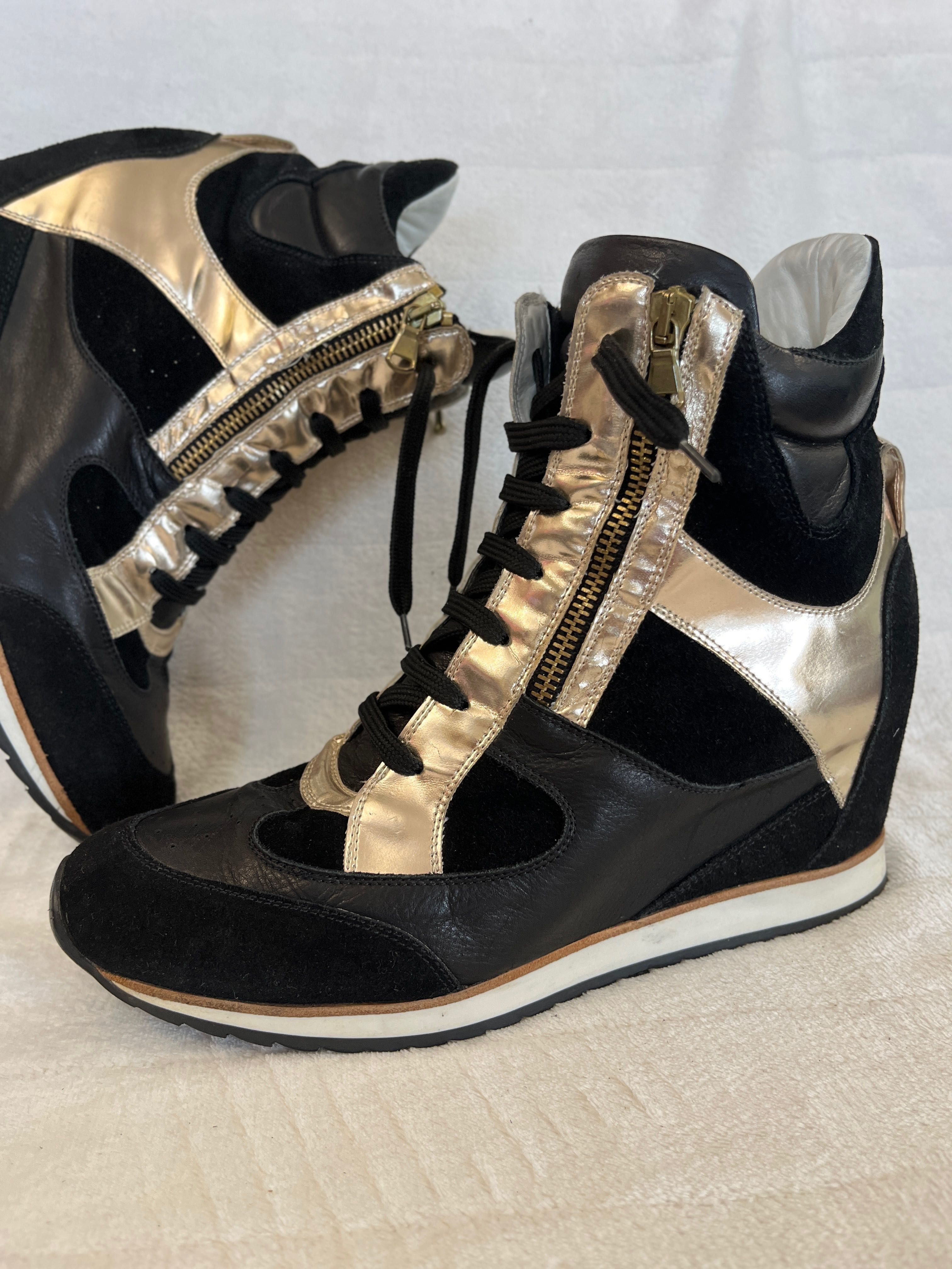 Elena Lachi skórzane sneakersy damskie ukryty koturn