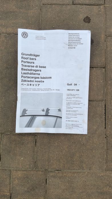 Bagażnik dachowy VW Golf VI, belki dachowe