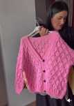 Ażurowy sweterek cukierkowy róż Plus size NOWY Nowy
