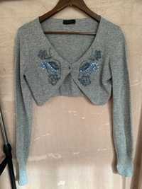 Sweterek bolerko z domieszką wełny Vero Moda