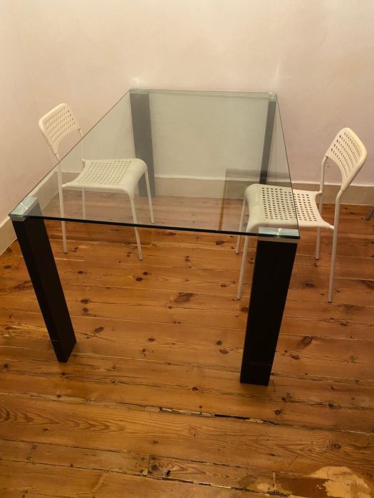 Mesa de Jantar de Vidro 6 Lugares
