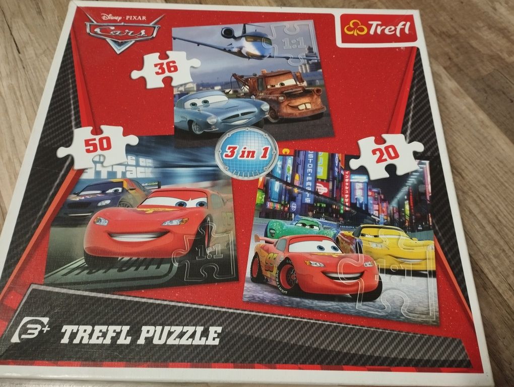 Zestaw puzzli : Zygzak, Złomek, auta ,Spiderman,