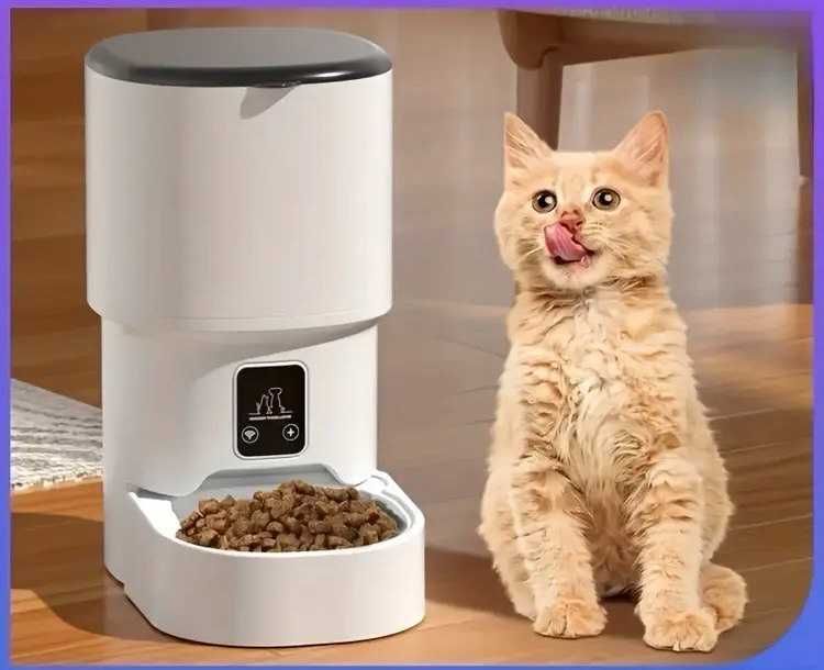 Автоматическая кормушка для кошек и собак, с миской 4 литра, WI Fi
