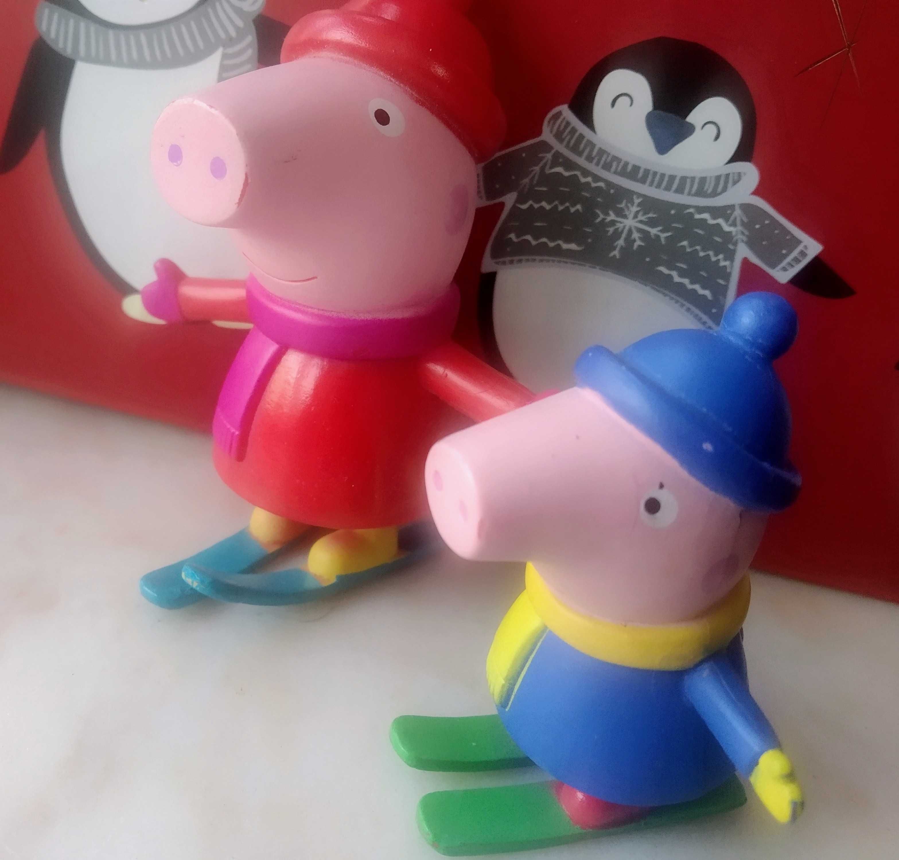 Peppa Pig e George fazem Ski na neve no Natal Conjunto