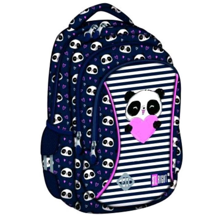 Plecak dla dziewczynki, panda, granatowy, nowy St.Right
