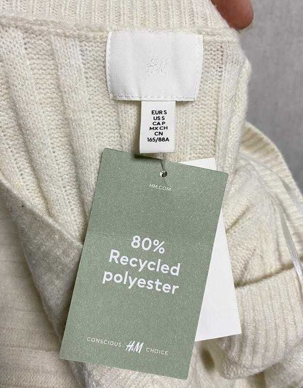 Теплое новое вязаное платье свитер с шерстью новая коллекция h&m