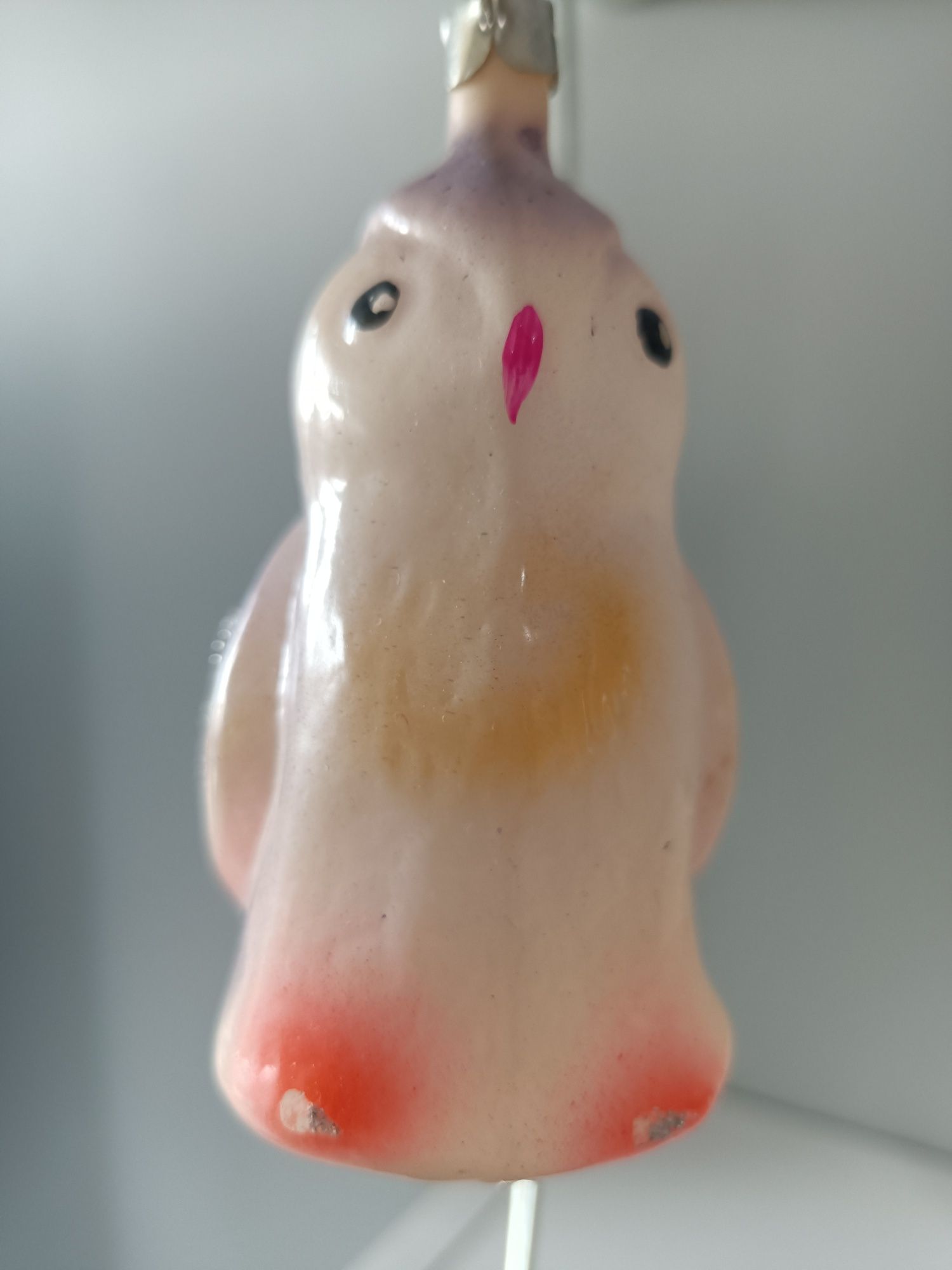 Bombka PRL stara kształtka pingwin na choinke