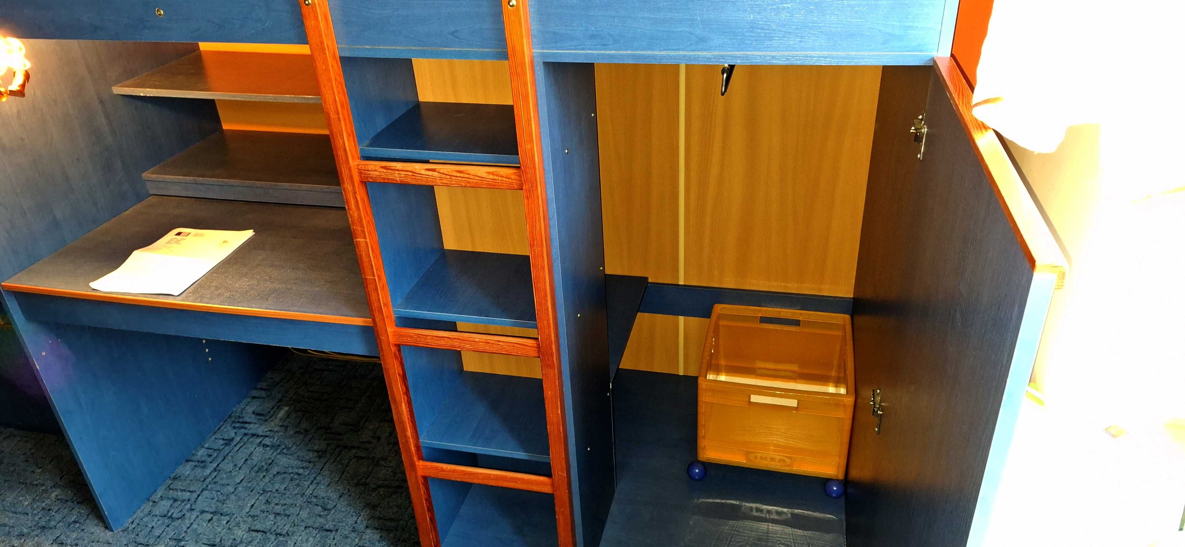 Łóżko piętrowe plus regał, meble VOX