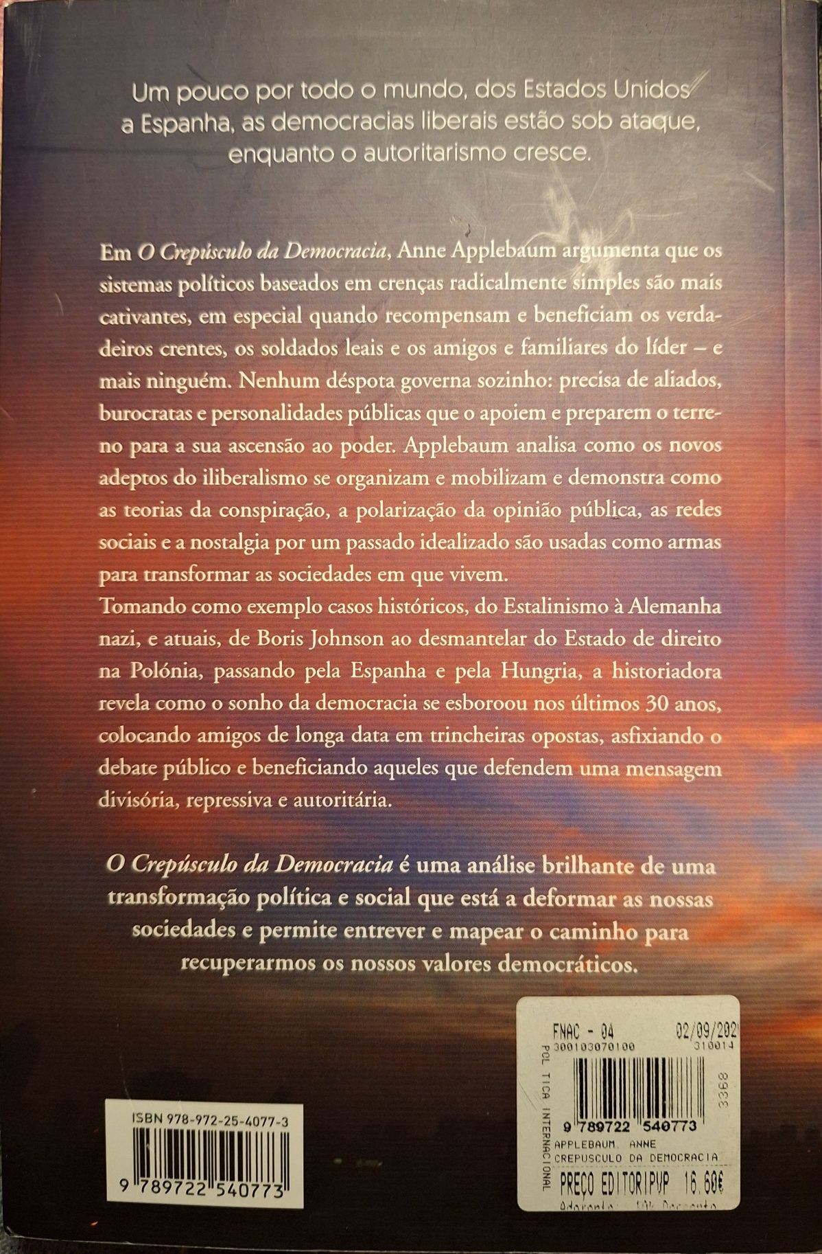 O crepúsculo da democracia Anne Applebaum  Anne Applebaum