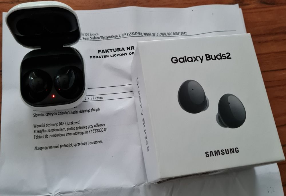 Słuchawki Samsung Galaxy Buds 2 R177 czarne. Faktura zakupu.