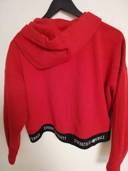 bluza 4F M 38 czerwona z kapturem