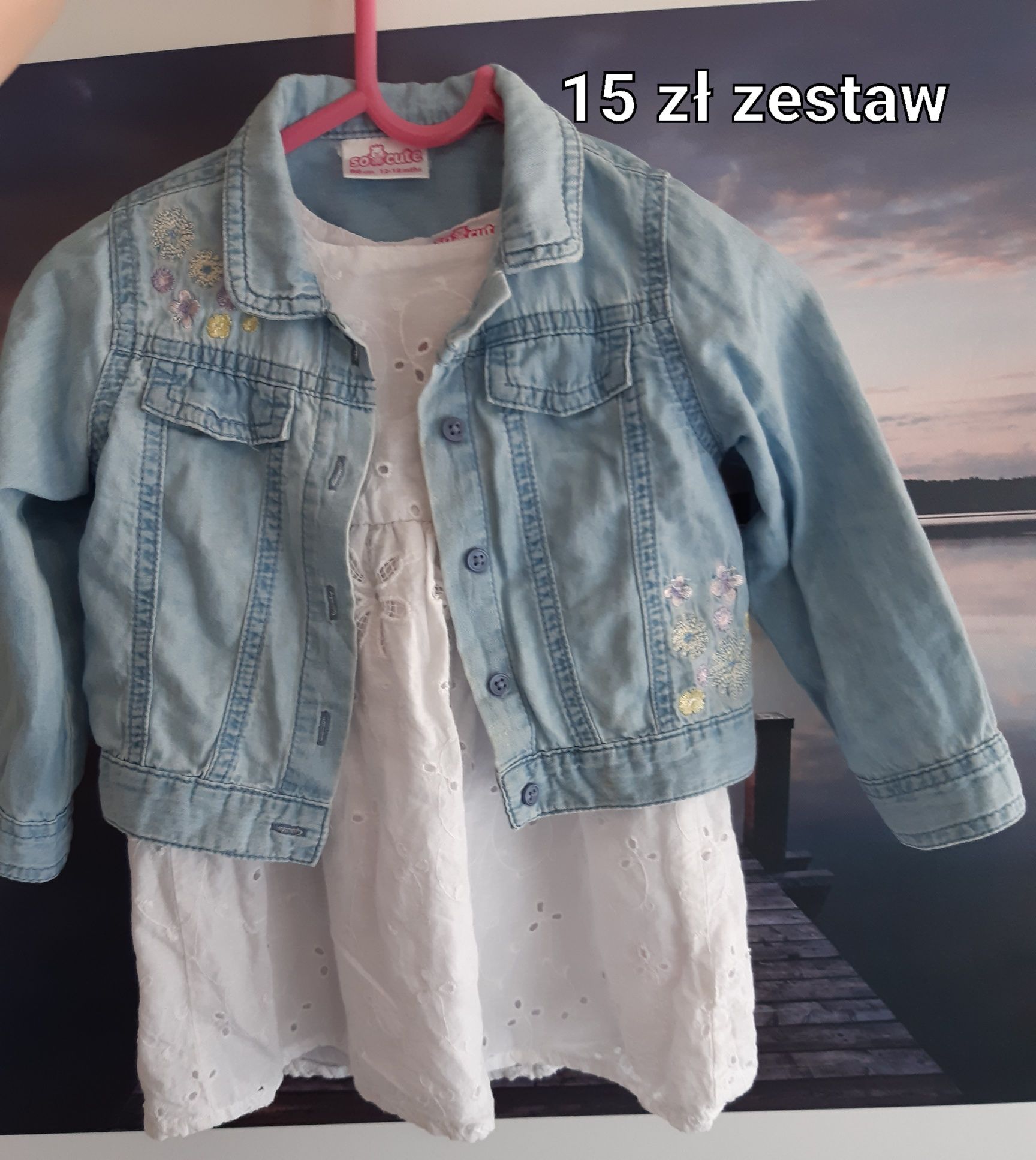 Śliczny zestaw sukienka + bluza  86