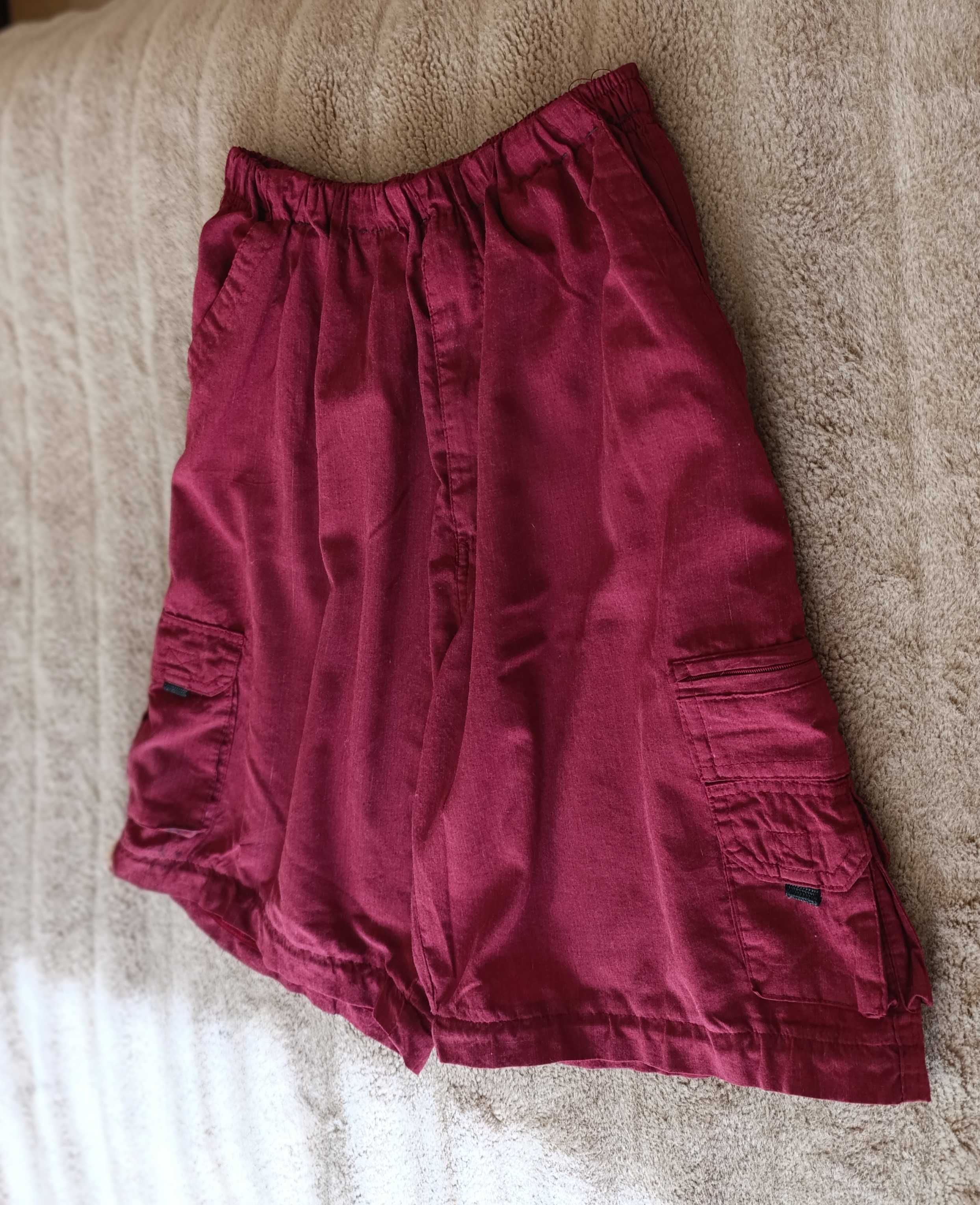 Calções, Bordeaux bolsos fechados nos lados, atrás de lado -Tam M - 38