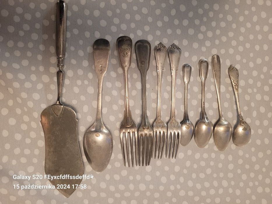 Zestaw sztućcy-posrebrzane