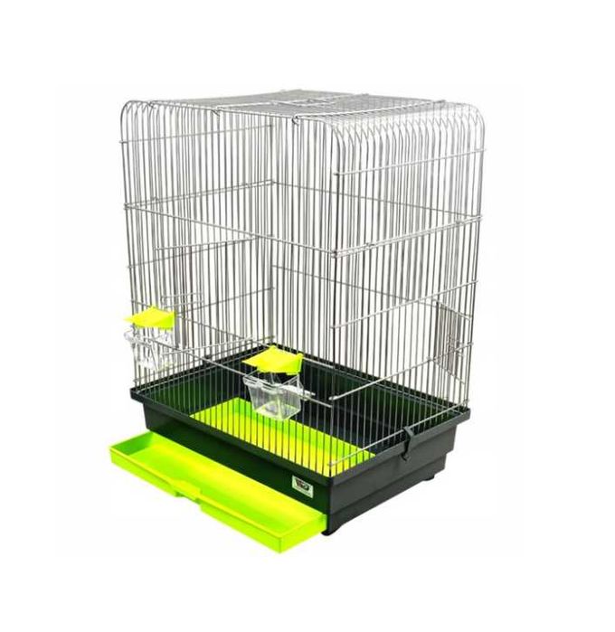 Klatka dla ptaków 60 cm ocynk – 2 karmniki, szuflada, 1 cm