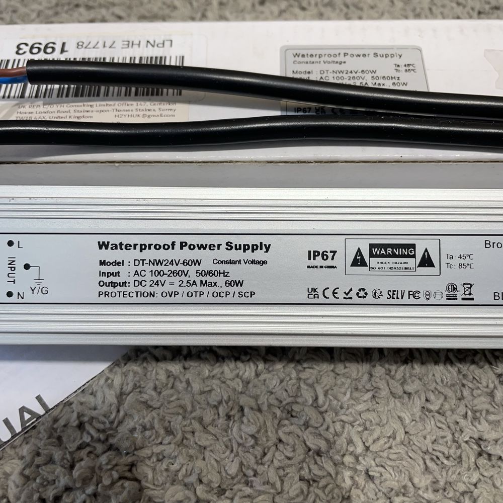 REYLAX Transformator, zasilacz, sterownik LED 60W 24V 2,5 A  (10)