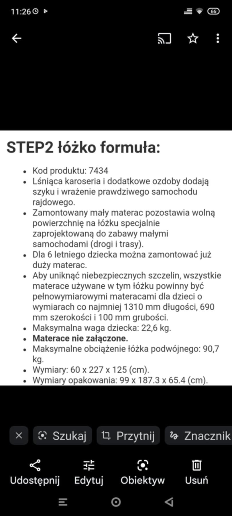 Łóżko dziecięce samochód