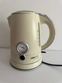 Kremowy czajnik elektryczny z pomiarem temperatury