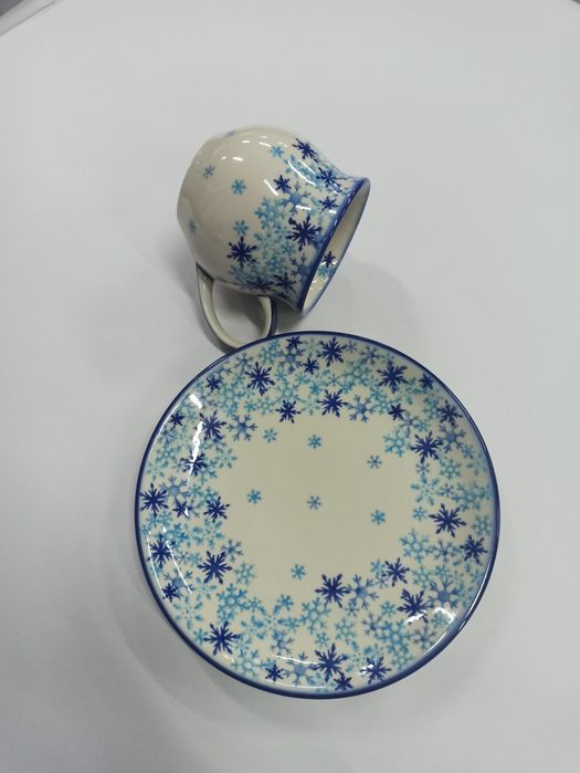 Zestaw kubek 350 ml plus talerzyk 19 cm Ceramika Bolesławiec