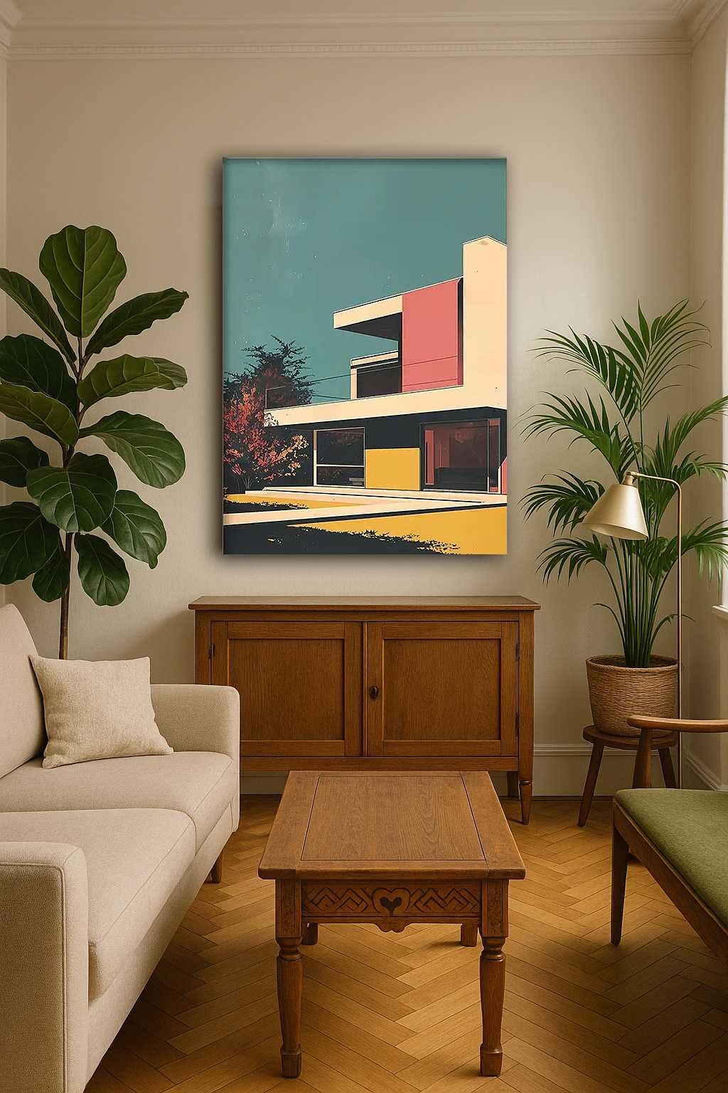 Plakat jak obraz 50x70vm | na płótnie bez ramy grafika | Mid-Century