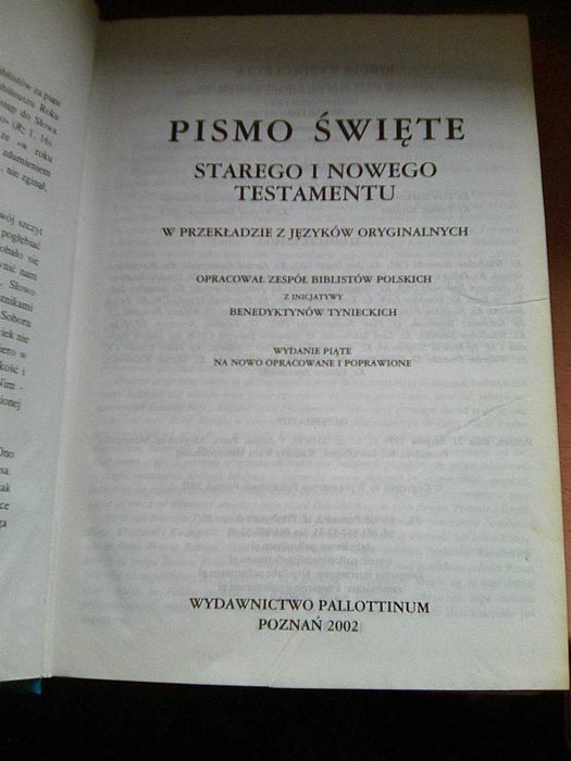 Pismo Święte  Biblia Tysiąclecia Pallottinum / 2002 /