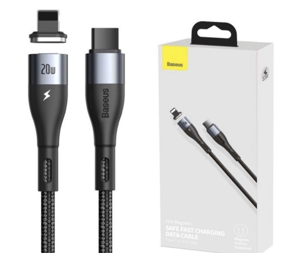 Кабель Baseus Zinc Magnetic Lightning/Type-C 20W для iPhone/iPad