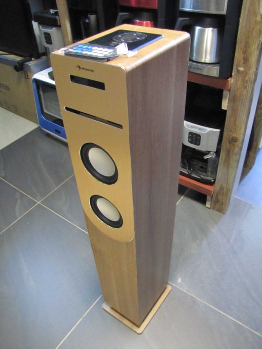 Głośnik kolumna głośnikowa CD, FM, Bluetooth, USB, SD/MMC Auna drewno