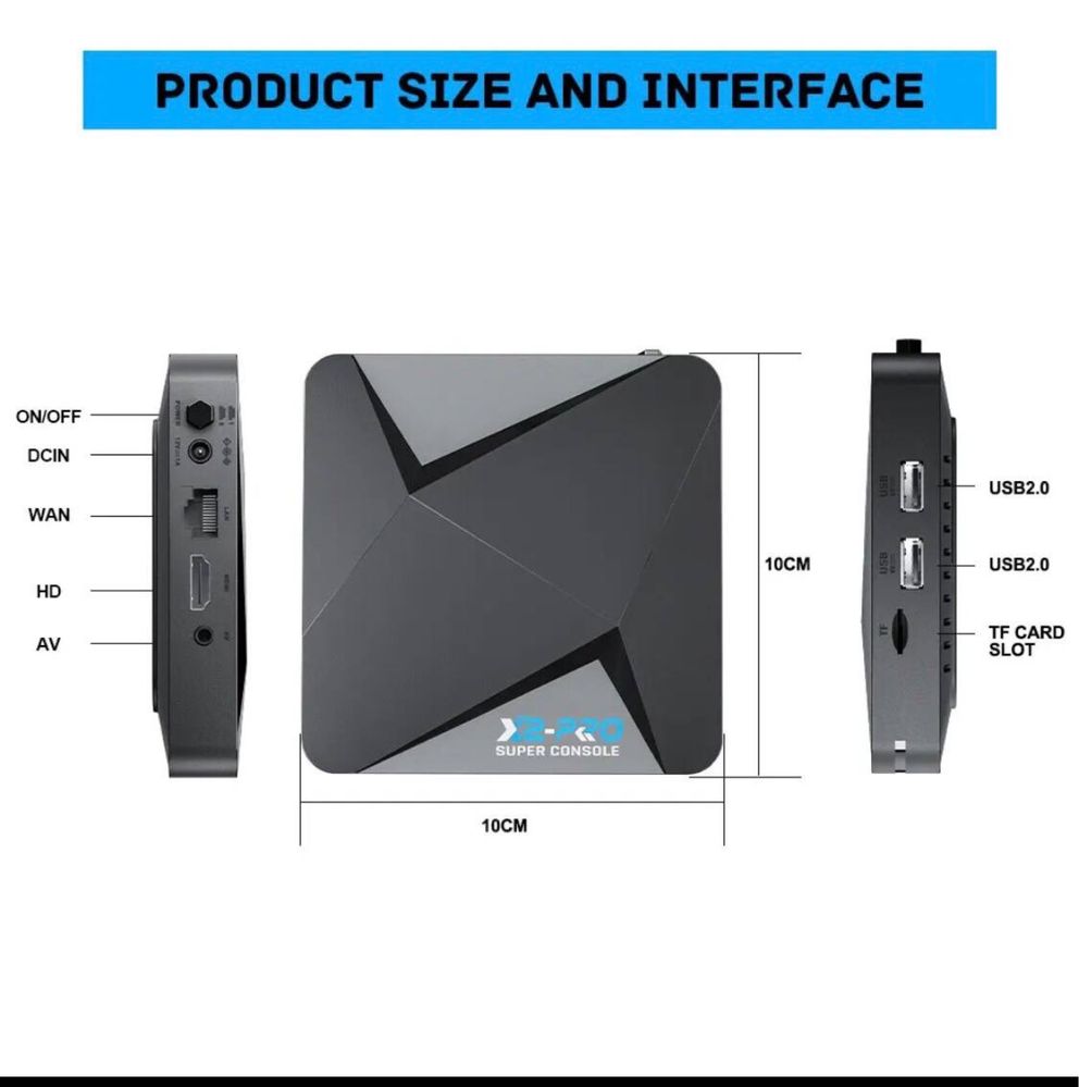 Игровая приставка Console X2 Pro 64 Gb с 60000 видеоиграми и с tv box