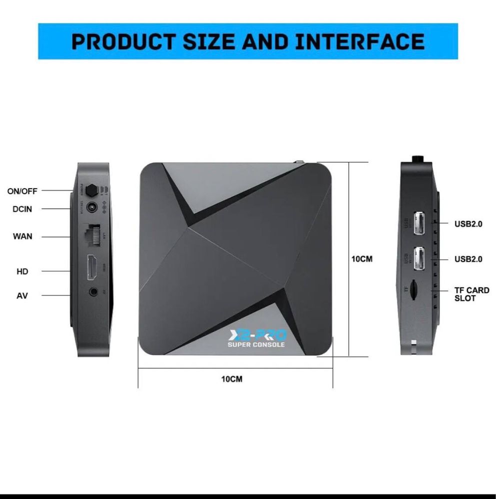 Игровая приставка Console X2 Pro 256 Gb с 90000 видеоиграми и с tv box