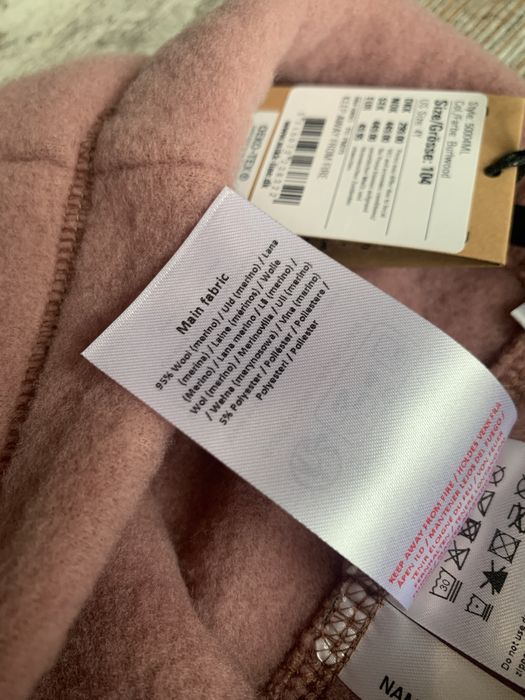 Spodnie puchacze z welny merino mikk-line brudny roz