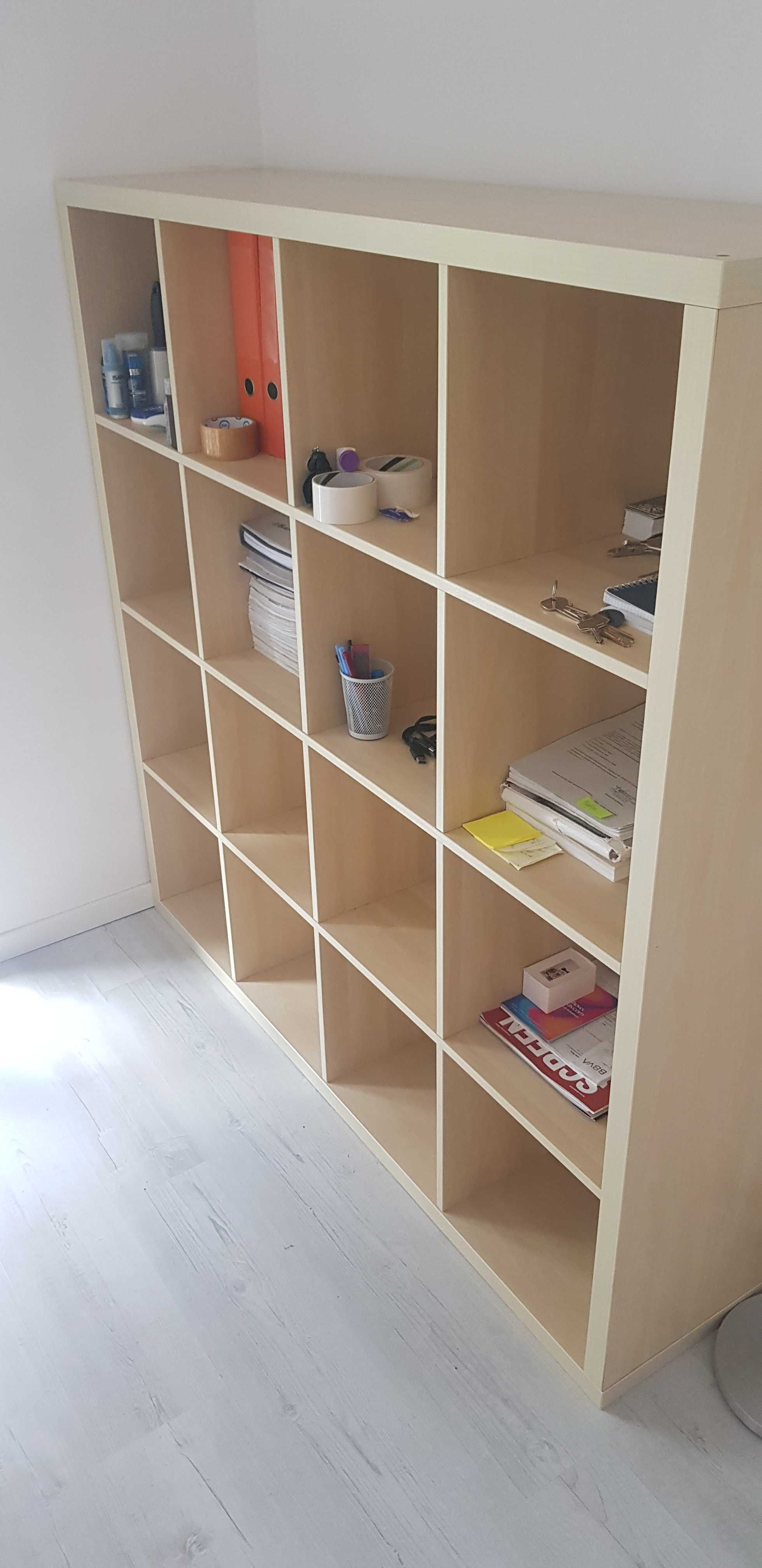 IKEA Kallax Regał, imitacja dębu bejcowanego, 147x147 cm 16 półek