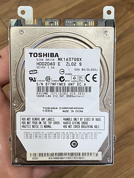 Twardy dysk Toshiba 160gb