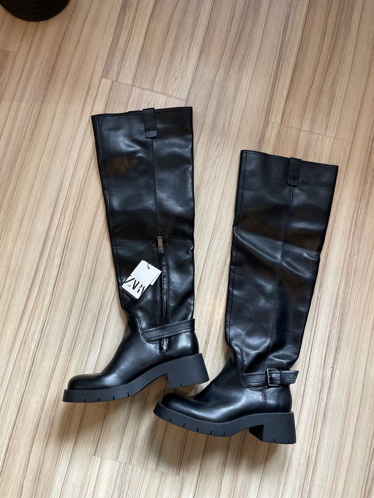 Kozaki za kolano ZARA / nowe z metką / 38, ale dobre na 39 !