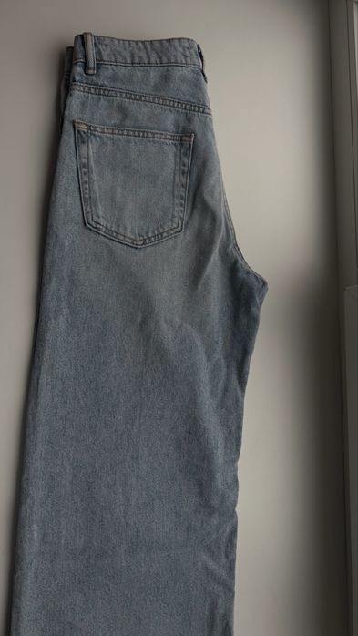 Блакитні прямі джинси zara pull&bear wide leg. Розмір 36.